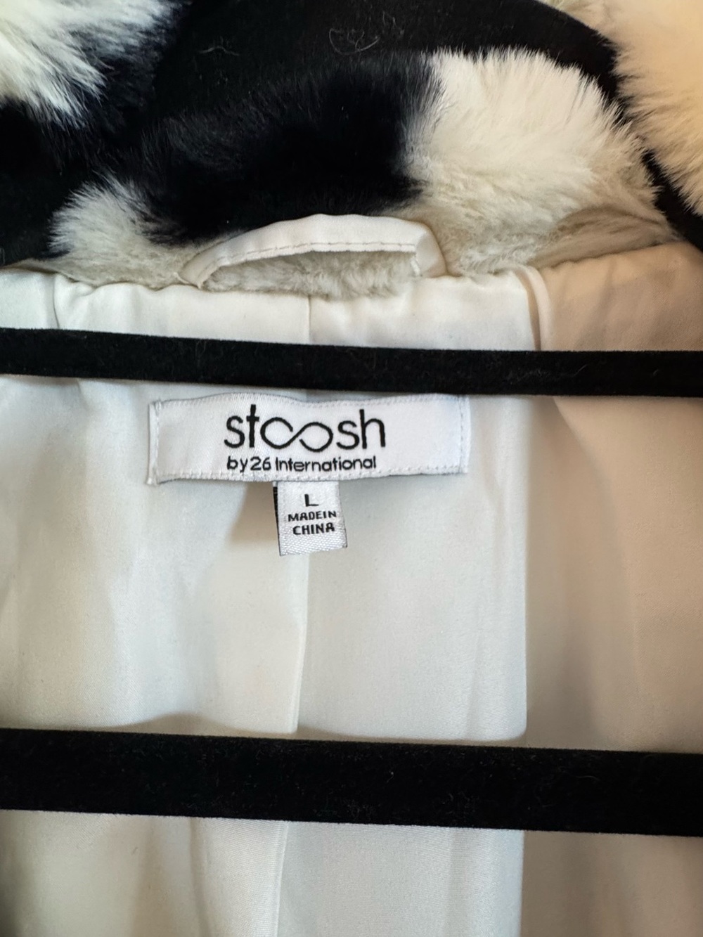 Stoosh Black & White Heart Print Teddy Jacket - Picture 3 of 5